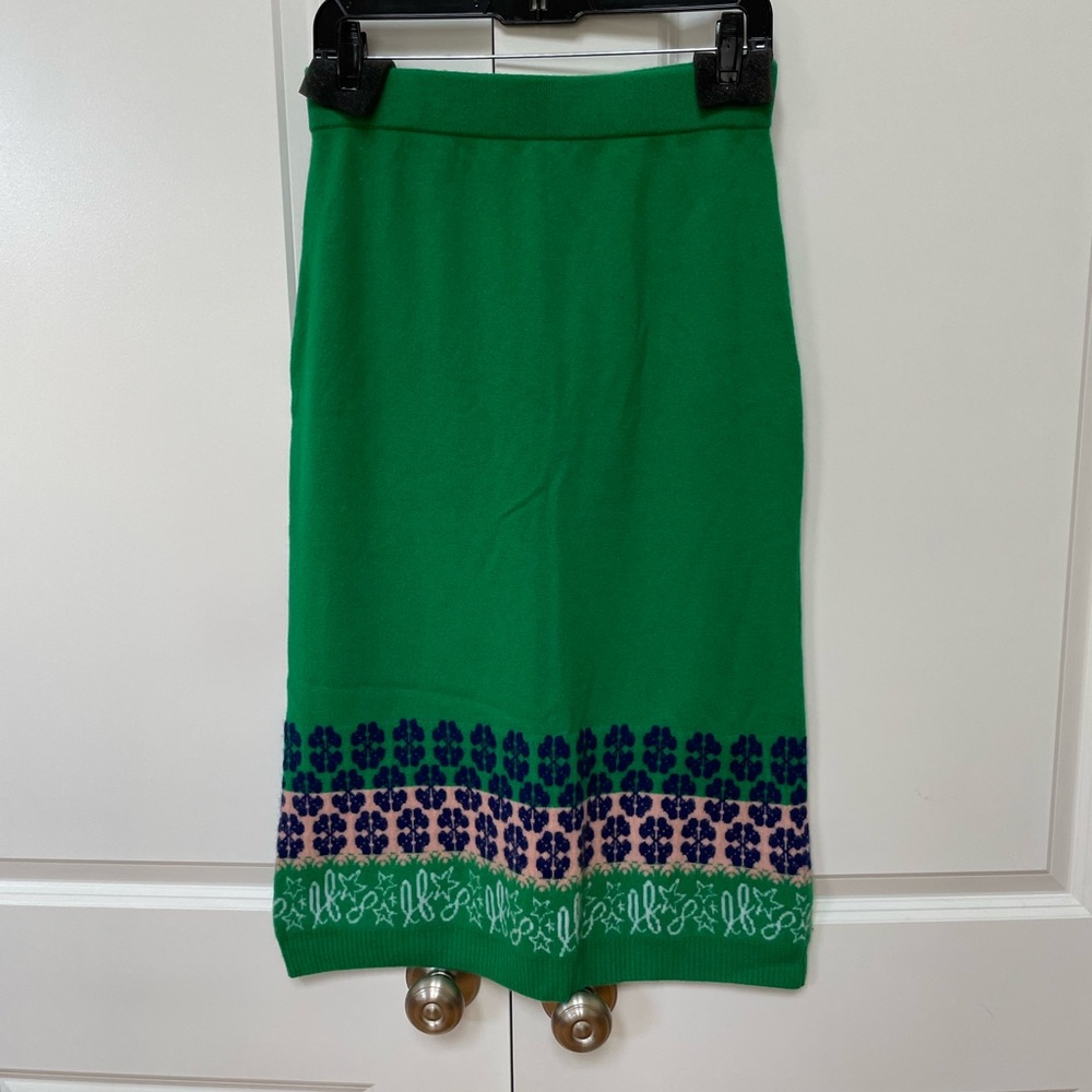 Jacquard-knit Cashmere Midi Skirt from LINGUA FRANCA - Picture 4 of 10